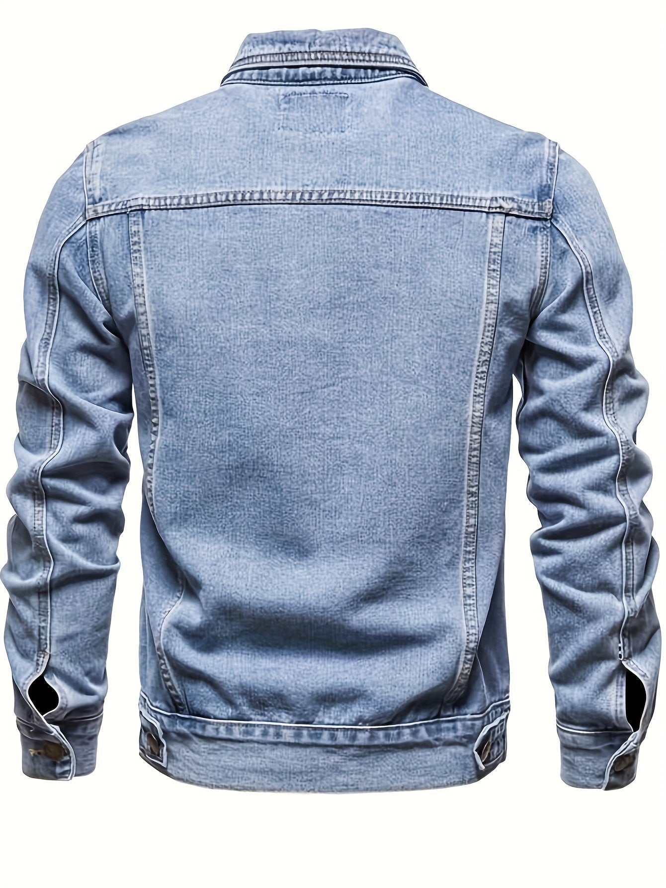 LAPEL DENIM JACKET FOR MEN