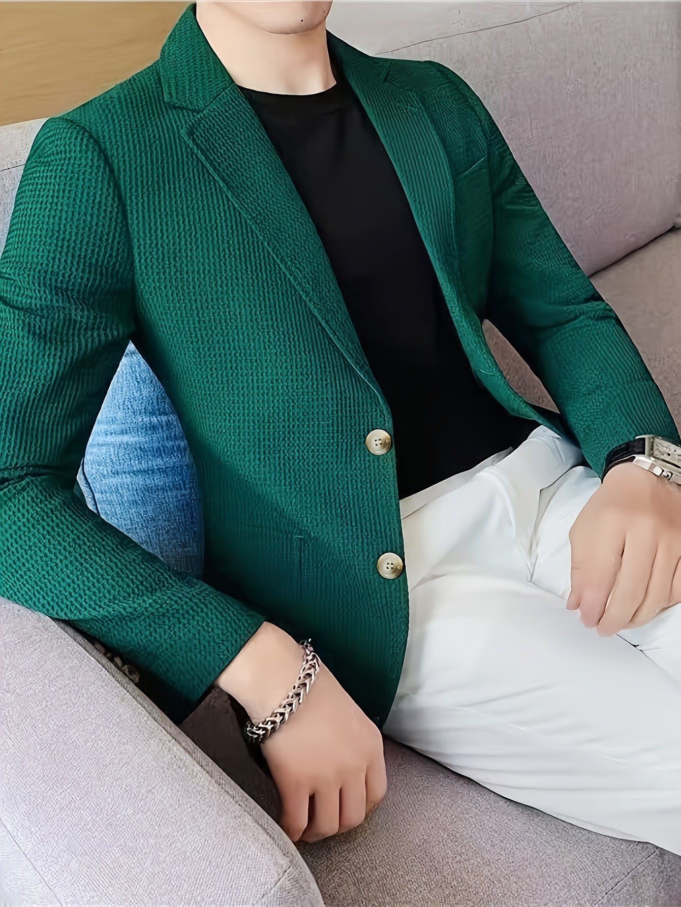 WAFFLE KNIT BLAZER FOR MEN