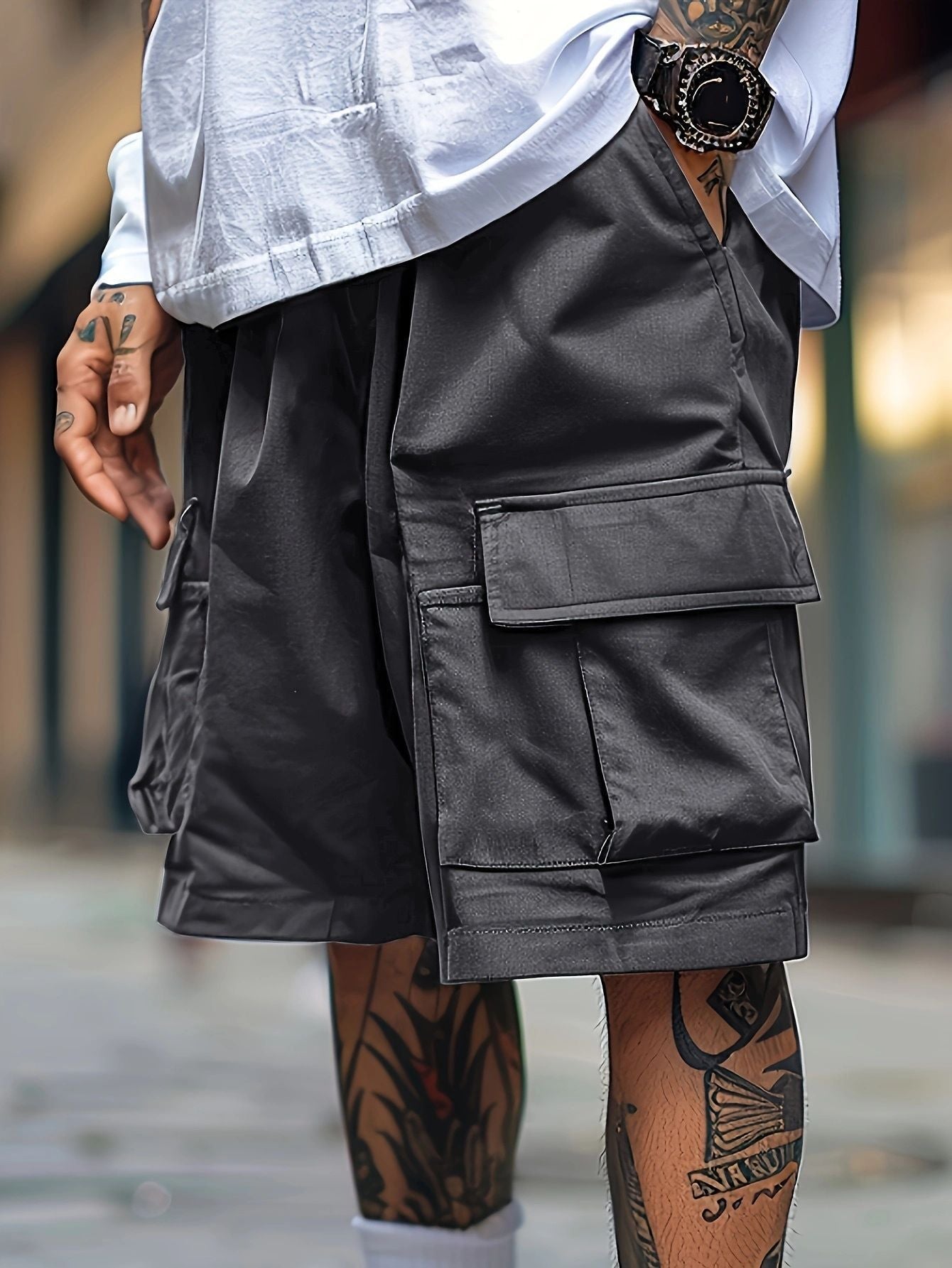 WIDE FIT CARGO SHORTS FOR MEN