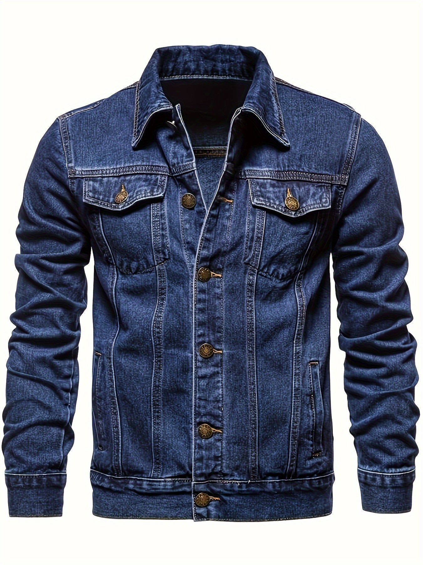 LAPEL DENIM JACKET FOR MEN