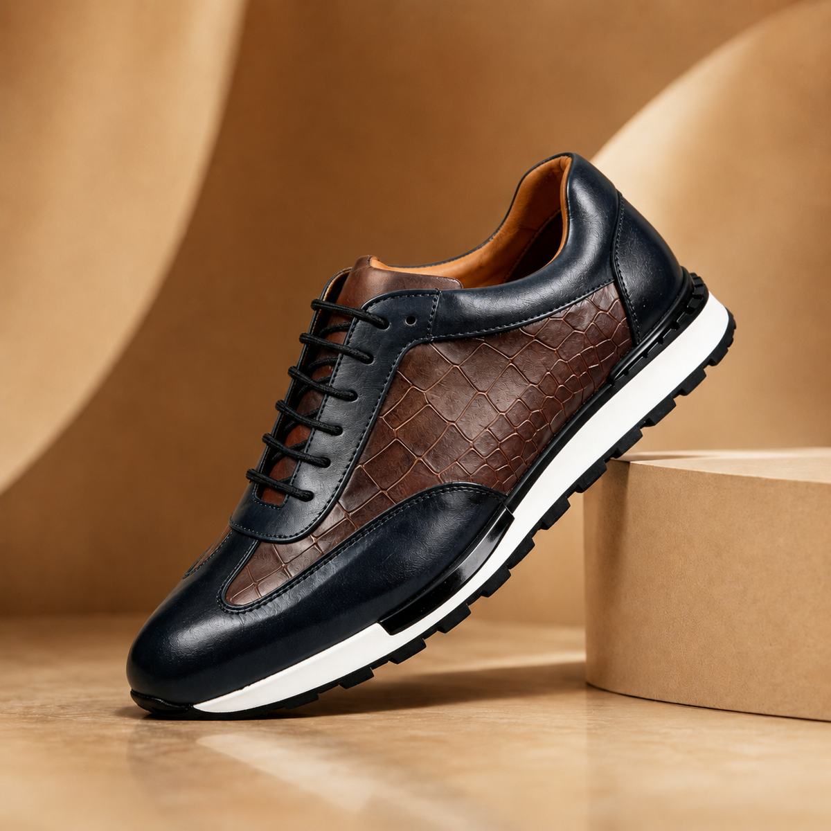 TEXTURED COWHIDE SNEAKERS FOR MEN - image 3