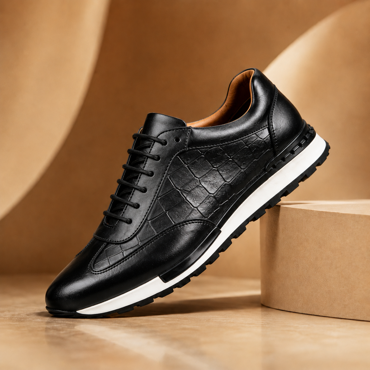 TEXTURED COWHIDE SNEAKERS FOR MEN - image 4