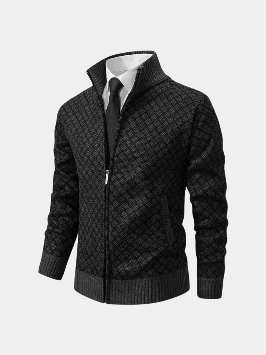 WAFFLE ZIP CARDIGAN FOR MEN - image 1