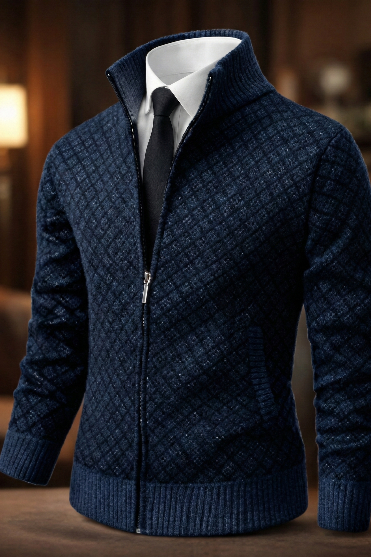 WAFFLE ZIP CARDIGAN FOR MEN - image 10