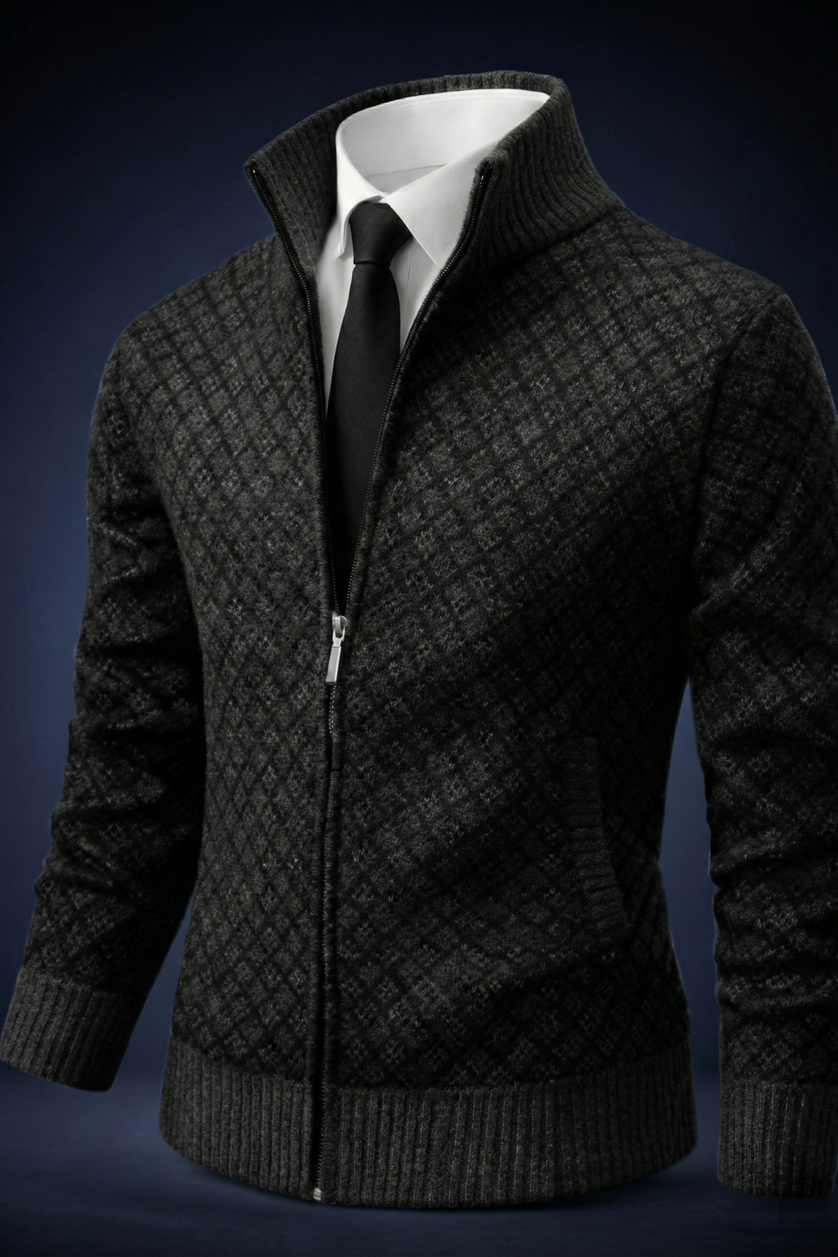 WAFFLE ZIP CARDIGAN FOR MEN - image 2