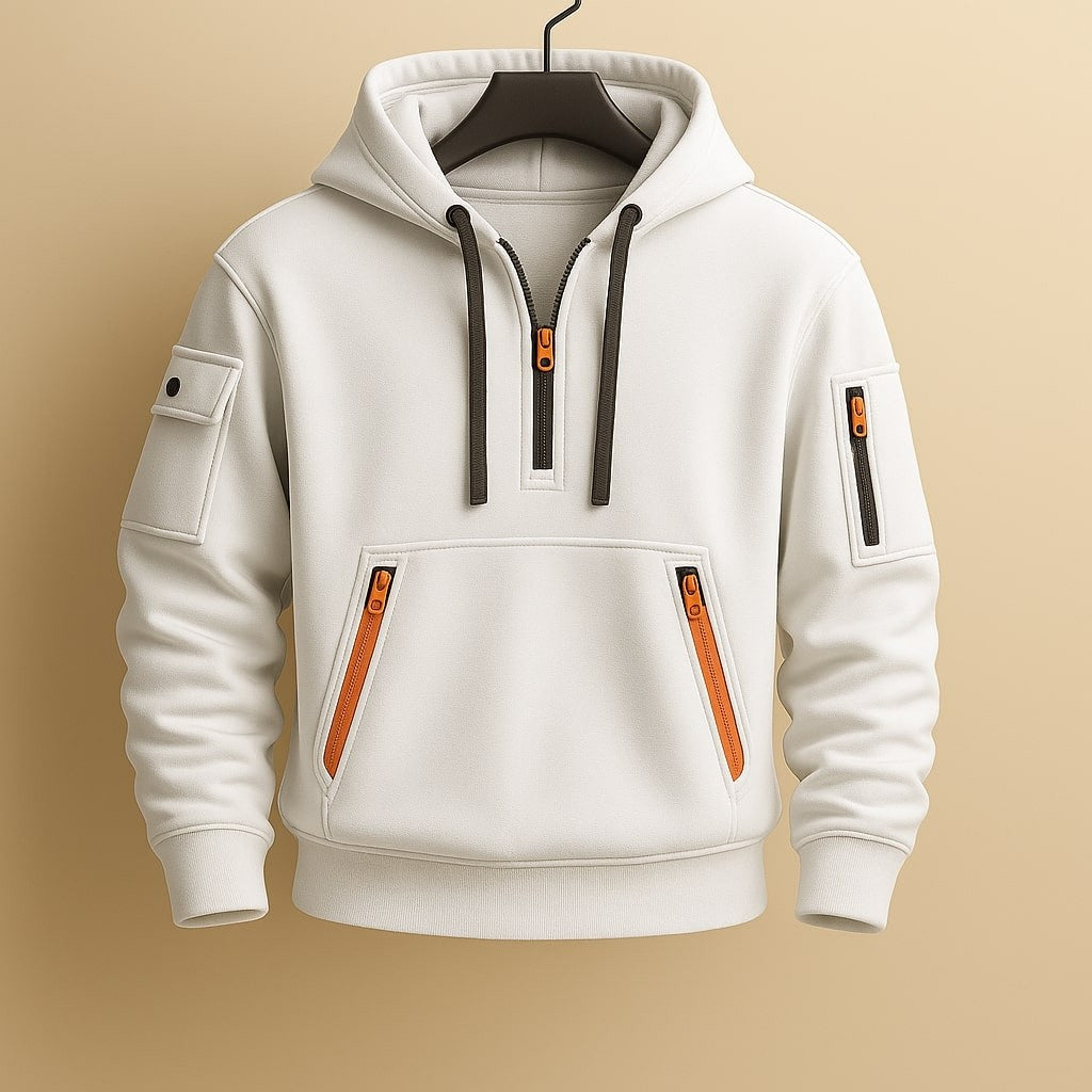 HALF-ZIP FLEECE HOODIE FOR MEN - image 3