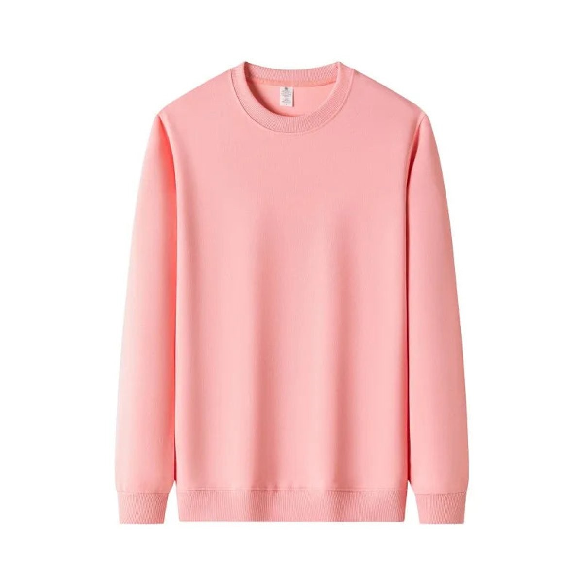 Pink relaxed-fit jumper with ribbed neckline and cuffs